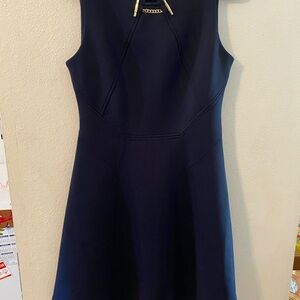 Ivanka Trump Elegant Navy Blue A-Line Dress Size 6